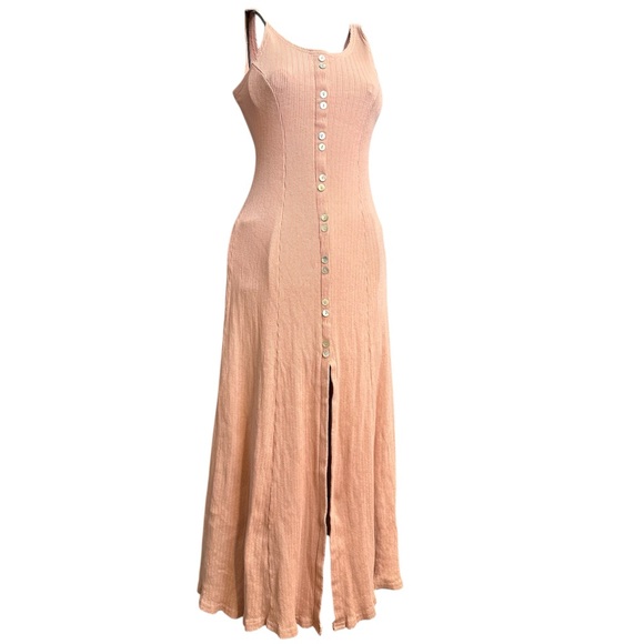 Vintage Dresses & Skirts - Vintage 90s salmon button up dress, small